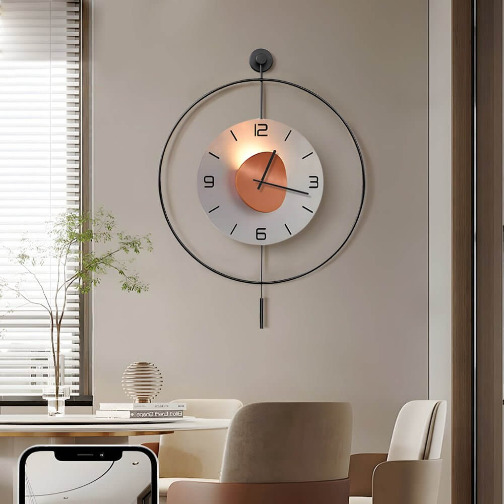 Rund LED Väckarklocka | Batteridriven | Hängande Metallklocka