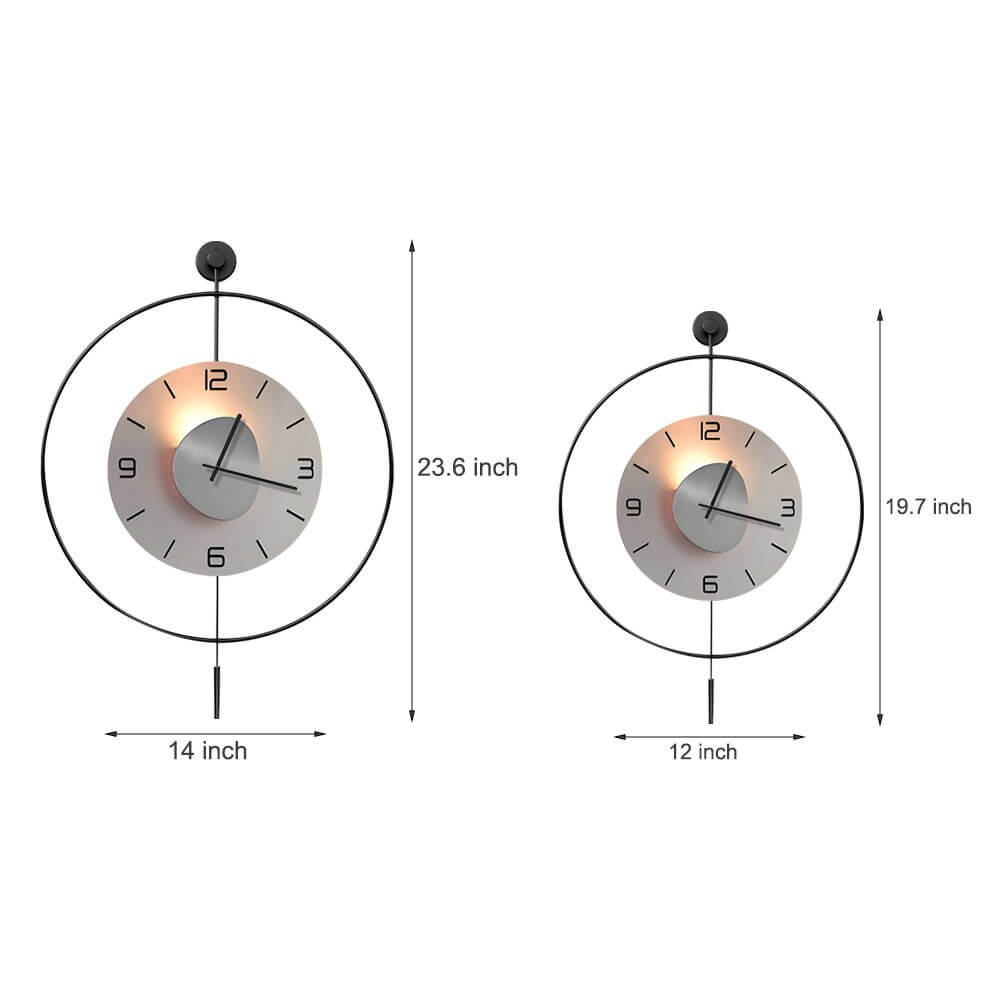 Rund LED Väckarklocka | Batteridriven | Hängande Metallklocka