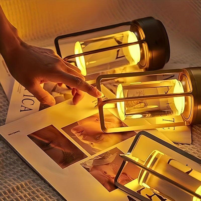 LumiCrystal - Uppladdningsbar LED Kristall Bordslampa med Touch Kontrollpanel