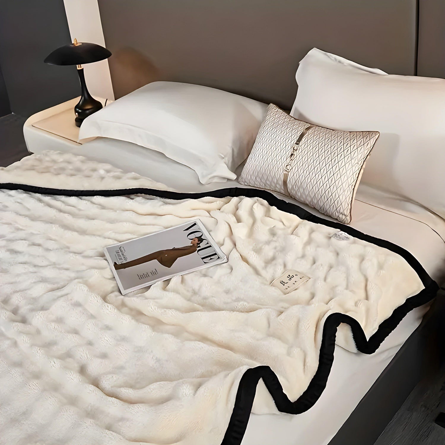 SoftSerenity Sängkläder Set - Lyxig Kaninfäll Plyschfilt