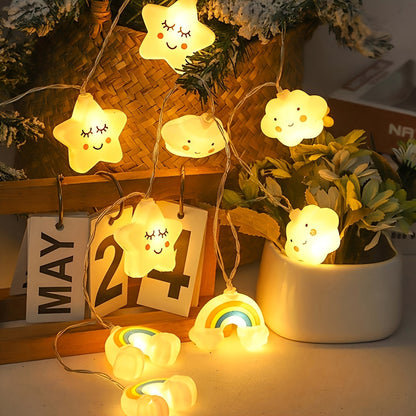 Magiska LED-ljussträngar – Stjärna, Moln och Regnbåge Designer för en Glad Atmosfär