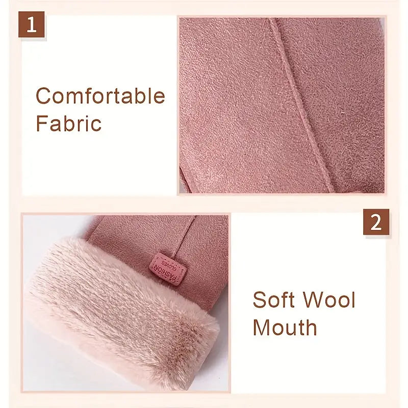 Carvallo - Samt handskar med förtjockning