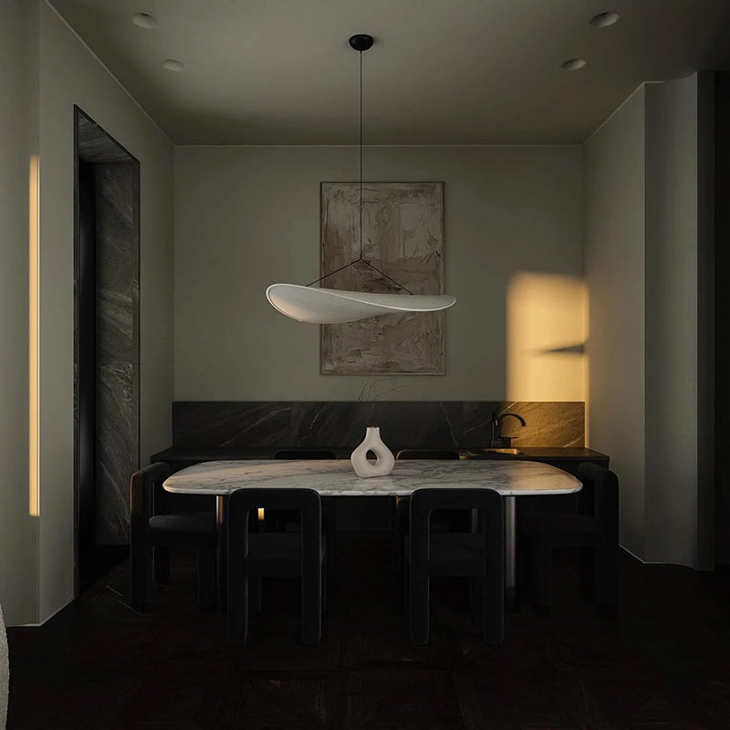 LunaLux Modern LED Taklampa i Metall och Konstsilke i Vitt för Sovrum