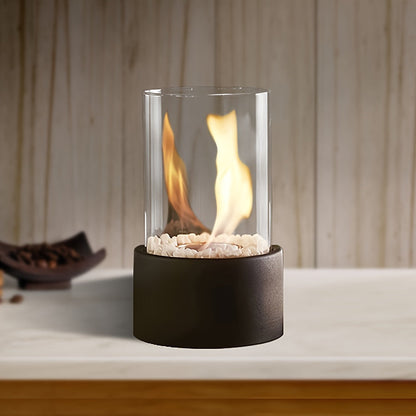 Portabel Bordskamin i Metall för Inomhusbruk