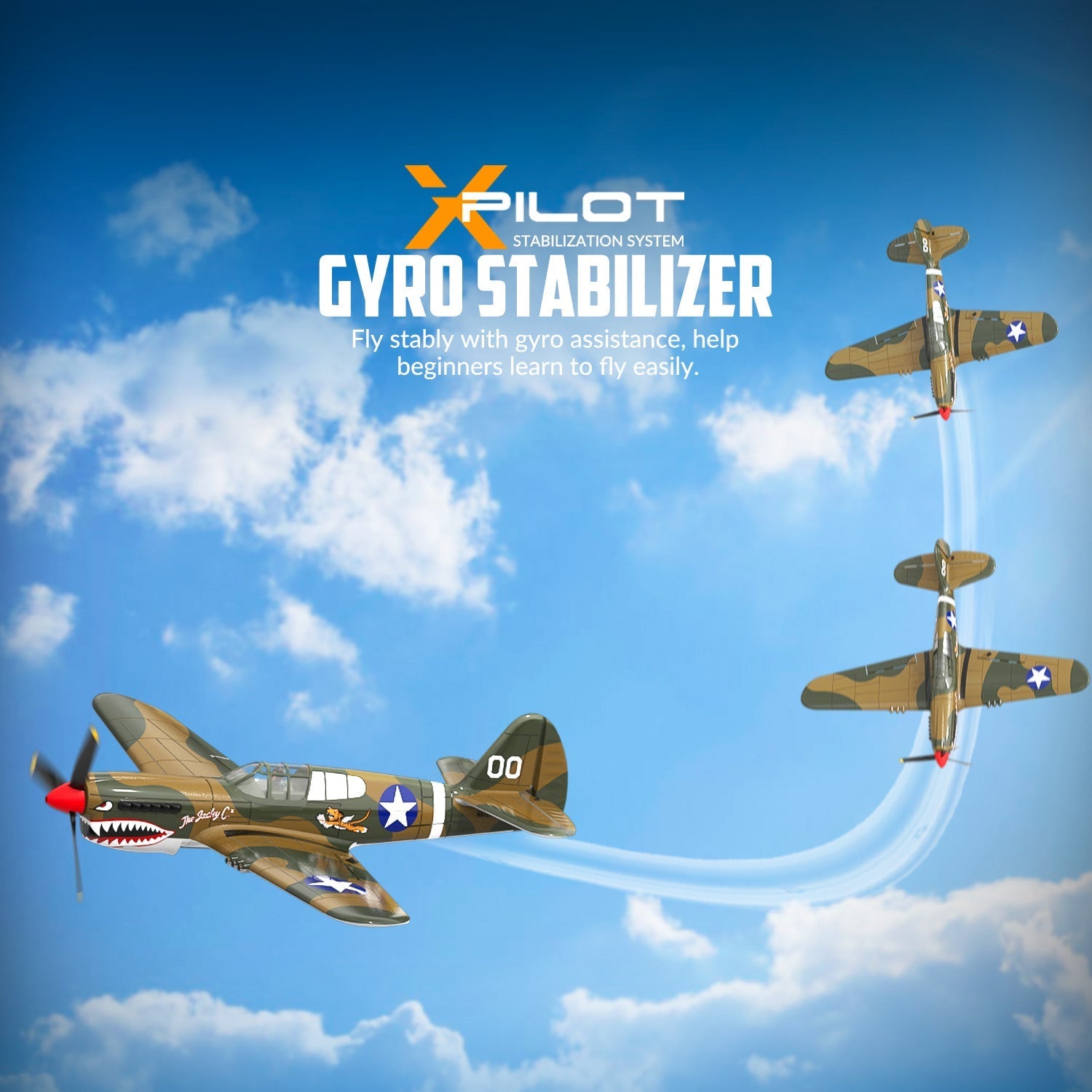 Fjärrstyrd flygplan med lätt stabiliserad flygning