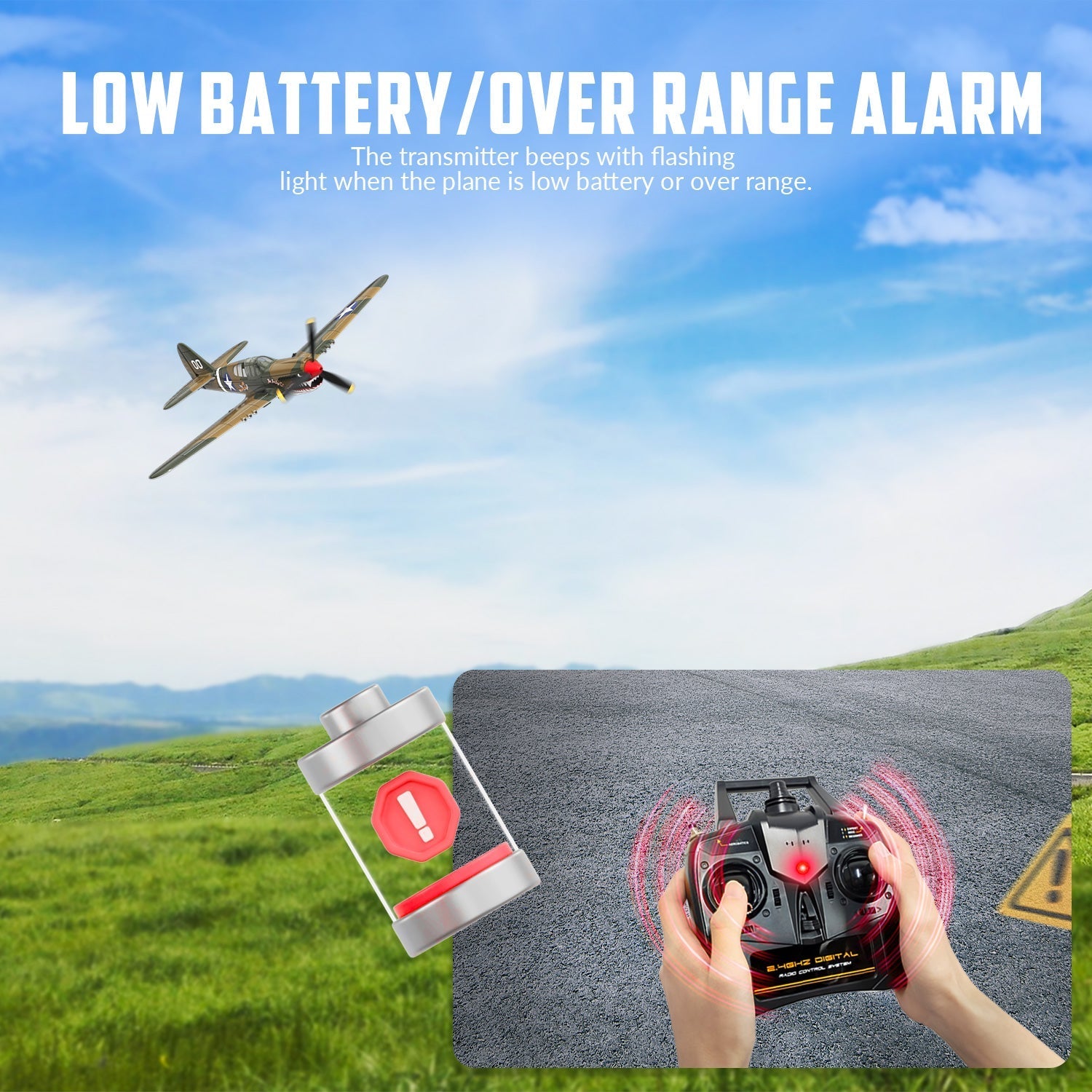 Fjärrstyrd flygplan med lätt stabiliserad flygning