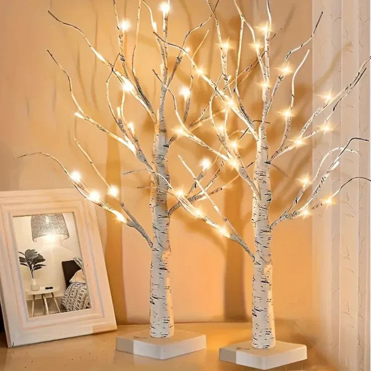 2-pack LED björkträd lampor (24 LEDs) – jul- &amp; dekobelysning