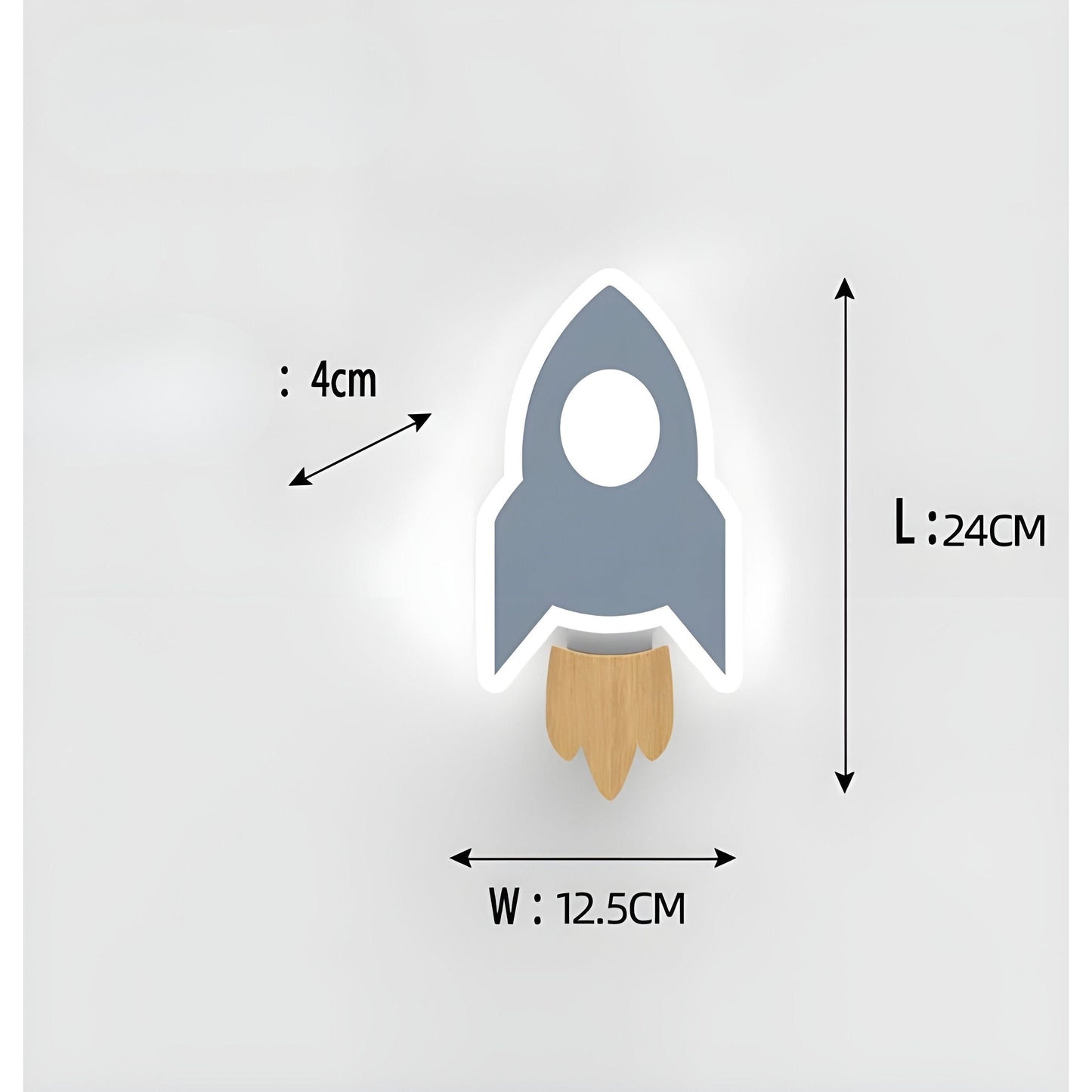 RocketGlow Ljus - Dekorativ Barns Tecknad Raket LED Vägglampa