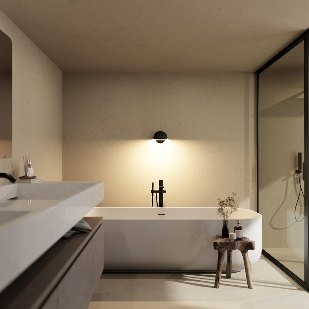 RoyaleGlow AquaLight Utomhus LED Vägglampa – Väderbeständig, Varm Ljus, Modern Design