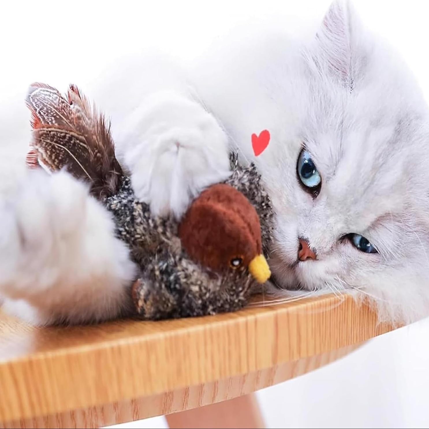 PurrPlay – Interaktiv plyschfågeleksak med realistisk design för engagerande kattlek