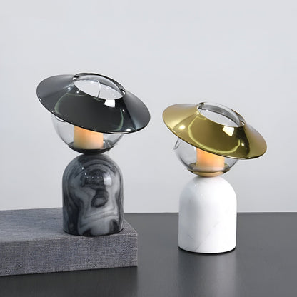 Svart marmor effekt ljusstake med vaxsmältare