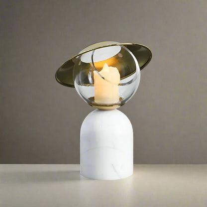 Svart marmor effekt ljusstake med vaxsmältare