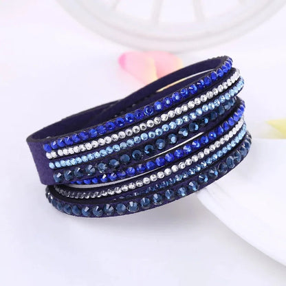 Armband för kvinnor svart kristall svepdesign