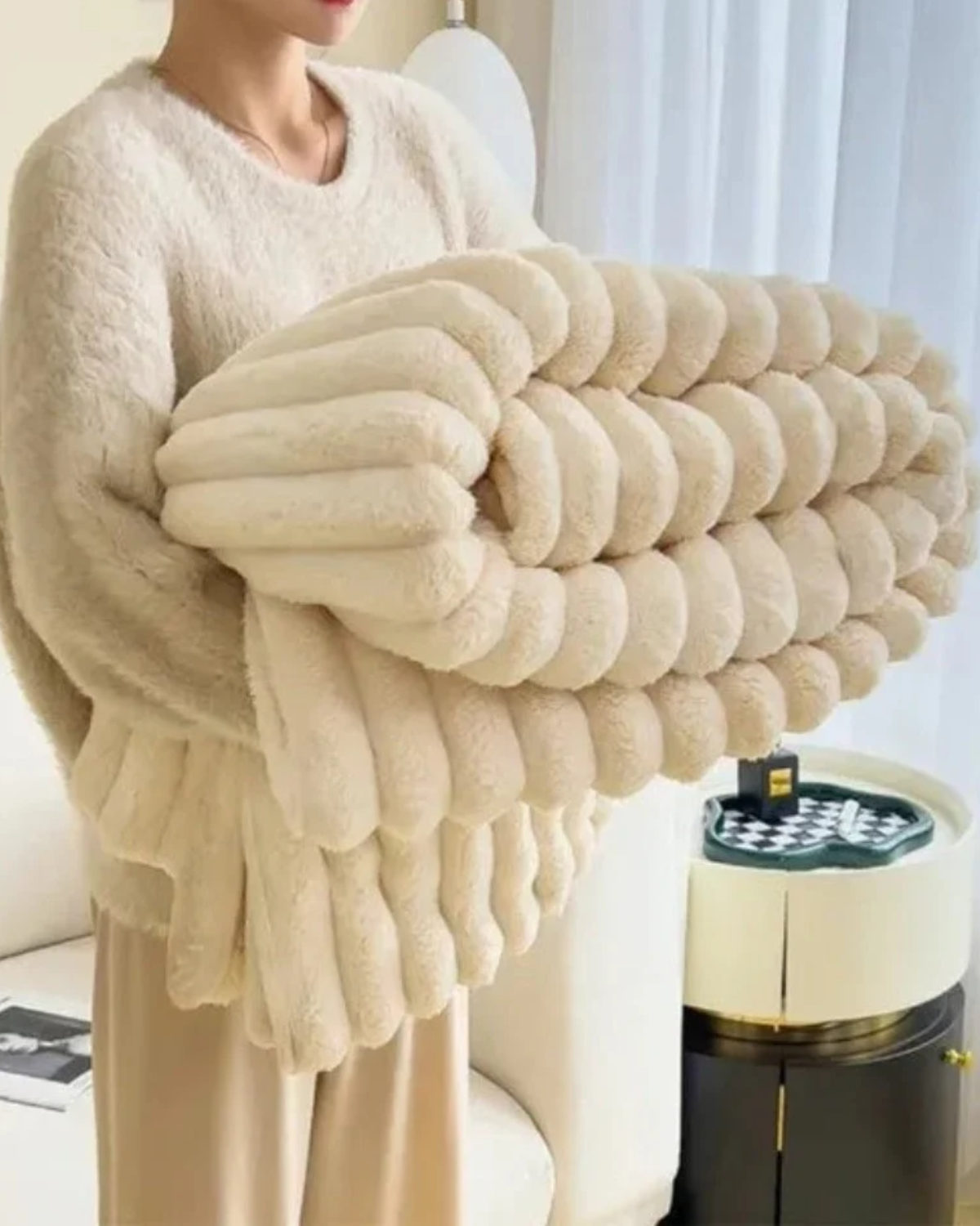 Carvallo – Lyxig Plyschfilt med Elegant Textur för Värme & Stil