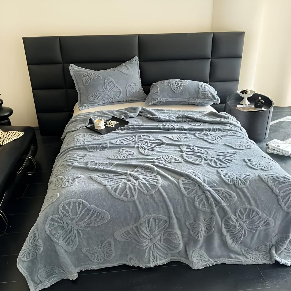 Mjuk fjärilsmönster flanellfilt