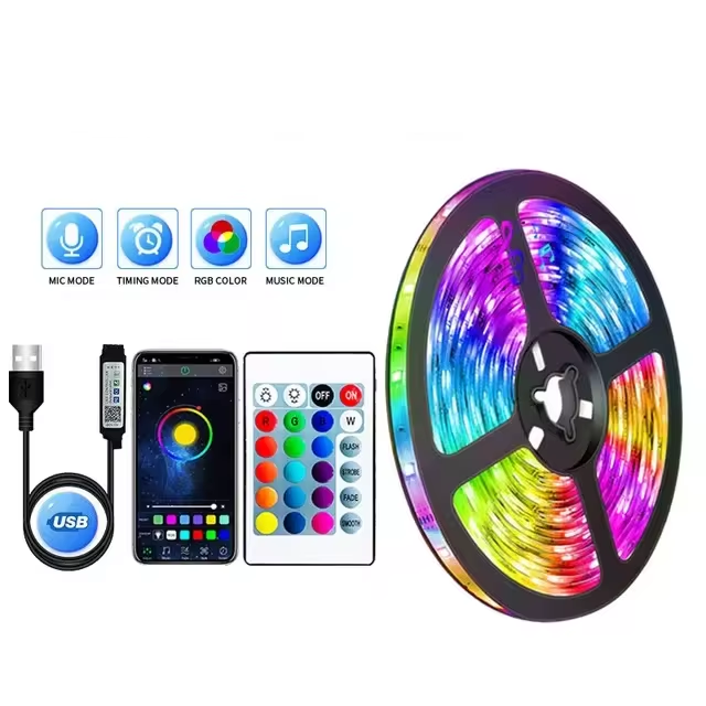 RGB LED-strips med USB-anslutning - färgändringsljus för atmosfär och TV-bakgrundsbelysning