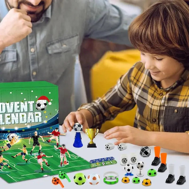 BoxCalendar - Adventskalender för barn med en fotbollsarena att bygga själv