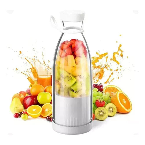 Kompakt Bärbar Smoothie Mixer med Fruktbehållare och Dricklock
