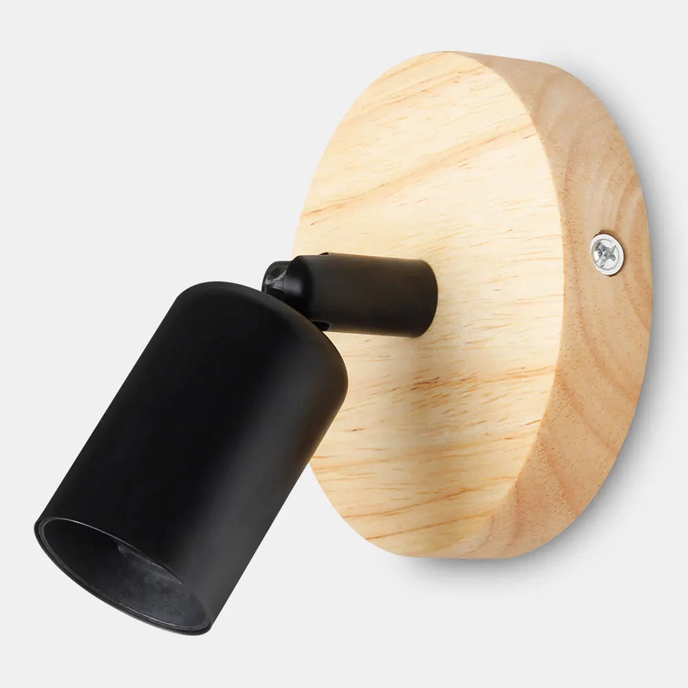 Nordisk Vintage Trä Vägglampa för Mysig Ambient Belysning