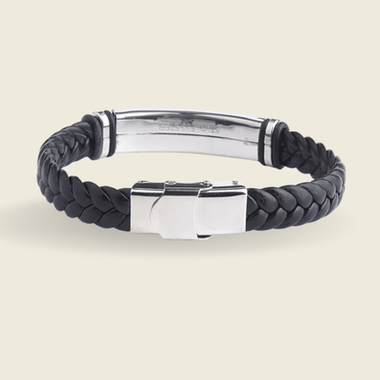BRAVION – Personligt läder- och rostfritt stål ID-armband