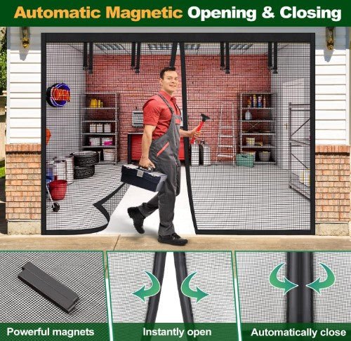 BUGBLOCK – Magnetiskt garageport-flugnät för en insektfri upplevelse