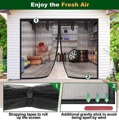 BUGBLOCK – Magnetiskt garageport-flugnät för en insektfri upplevelse