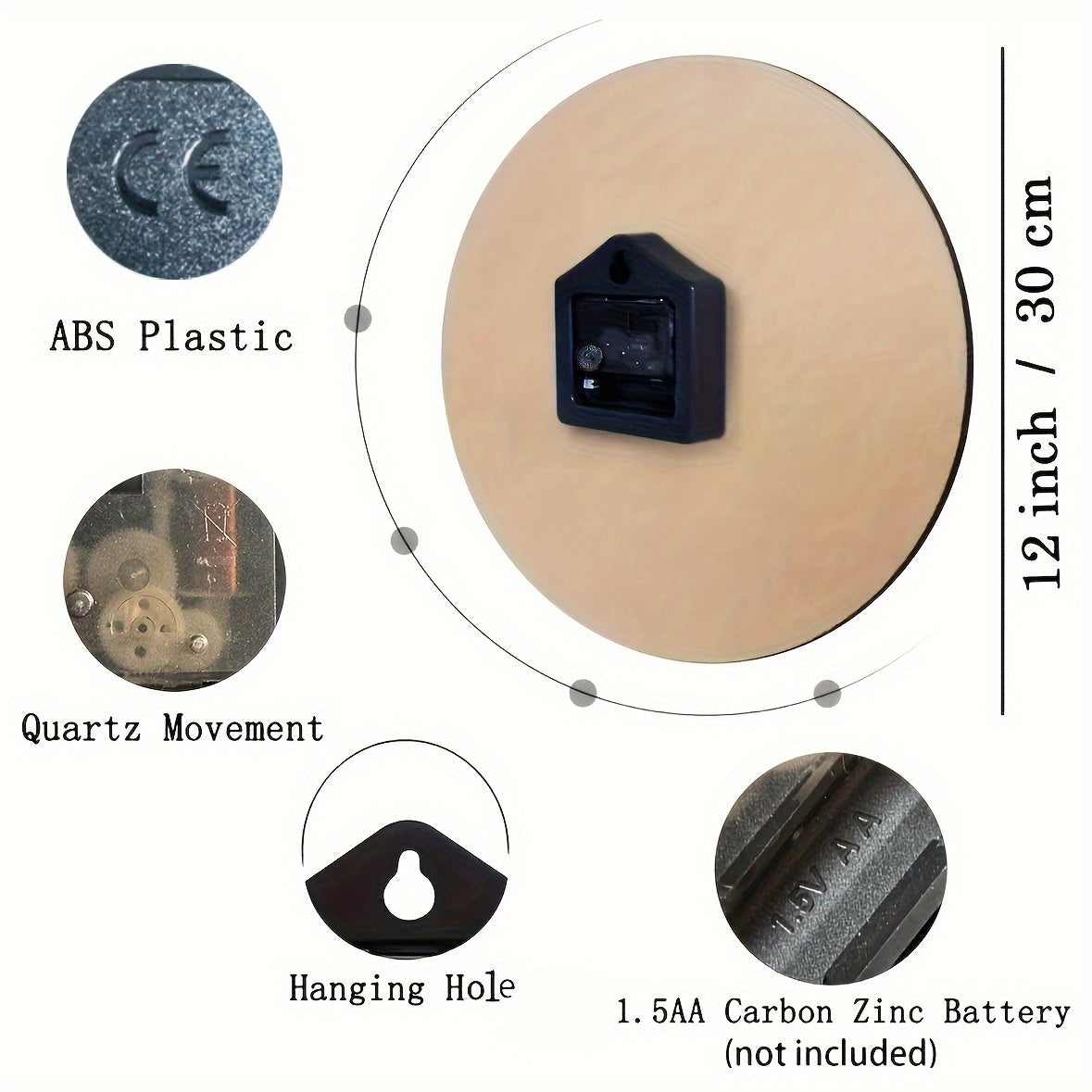 CoolCat - Tyst Träväggklocka med Modern Design