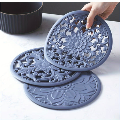 Värmebeständig silikon trivett mat set