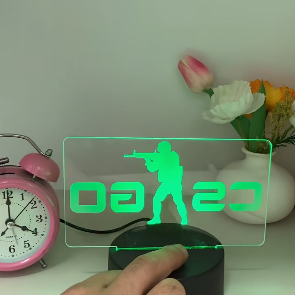 LumiAnime - 3D Akryl Gaming LED Bordslampa, Touch Kontrollerad, USB-Driven