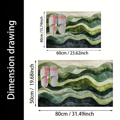 Geometrisk Vågmatta – Perfekt för Badrum eller Entré