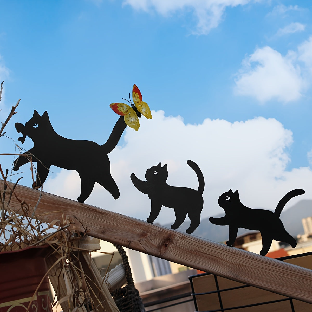 Carvallo-Set Catélo | 3-delad | Väderbeständig järn | Minimalistisk kattdesign i svart