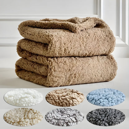 DoubleCozy Blanket - Lätt och avslappnad dubbelsidig Sherpa-fleecefilt