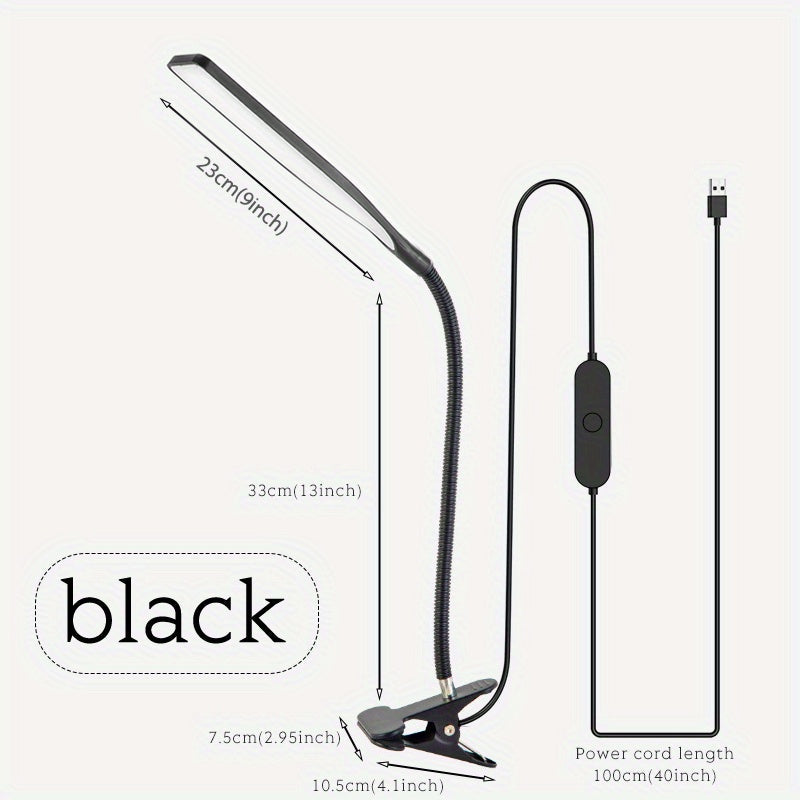 FlexiGlow - LED-skrivbordslampa med svanhals och klämma