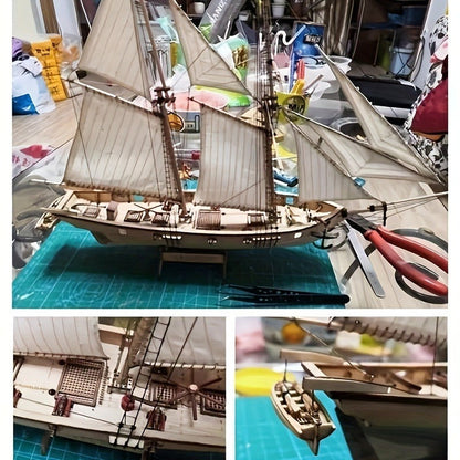 Klassisk träseglarskepp modell – Detaljerat 3D pussel för skeppsentusiaster