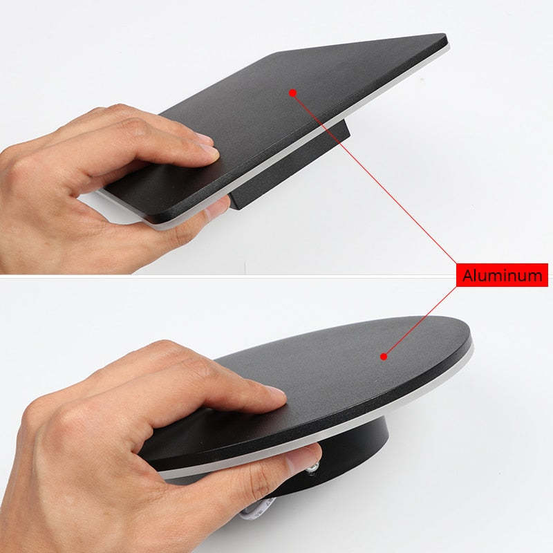 LunaGlow - Minimalistiska LED Vägglampor Svart Metall för Trädgård och Hall