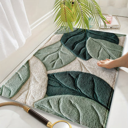 Leaf Badmat – Absorberande, Plysch och Bekväm för Badrummet