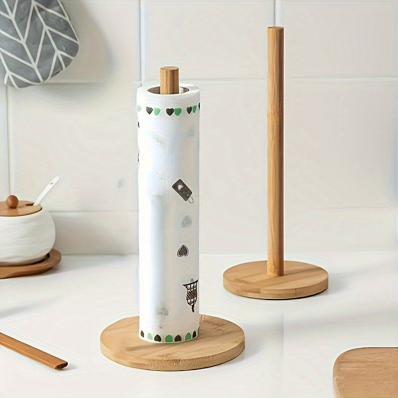 Bamboo Pappershanddukshållare med Naturlig Finish – Stilig och Praktisk för Bänkskivan