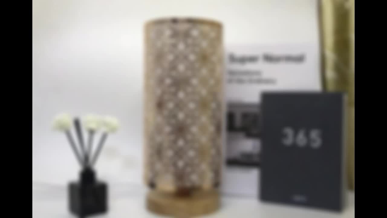 LumiPattern - Modern USB-driven Bordslampa, Justerbar Ljusstyrka, Metallram och Plastbelagd Skärm