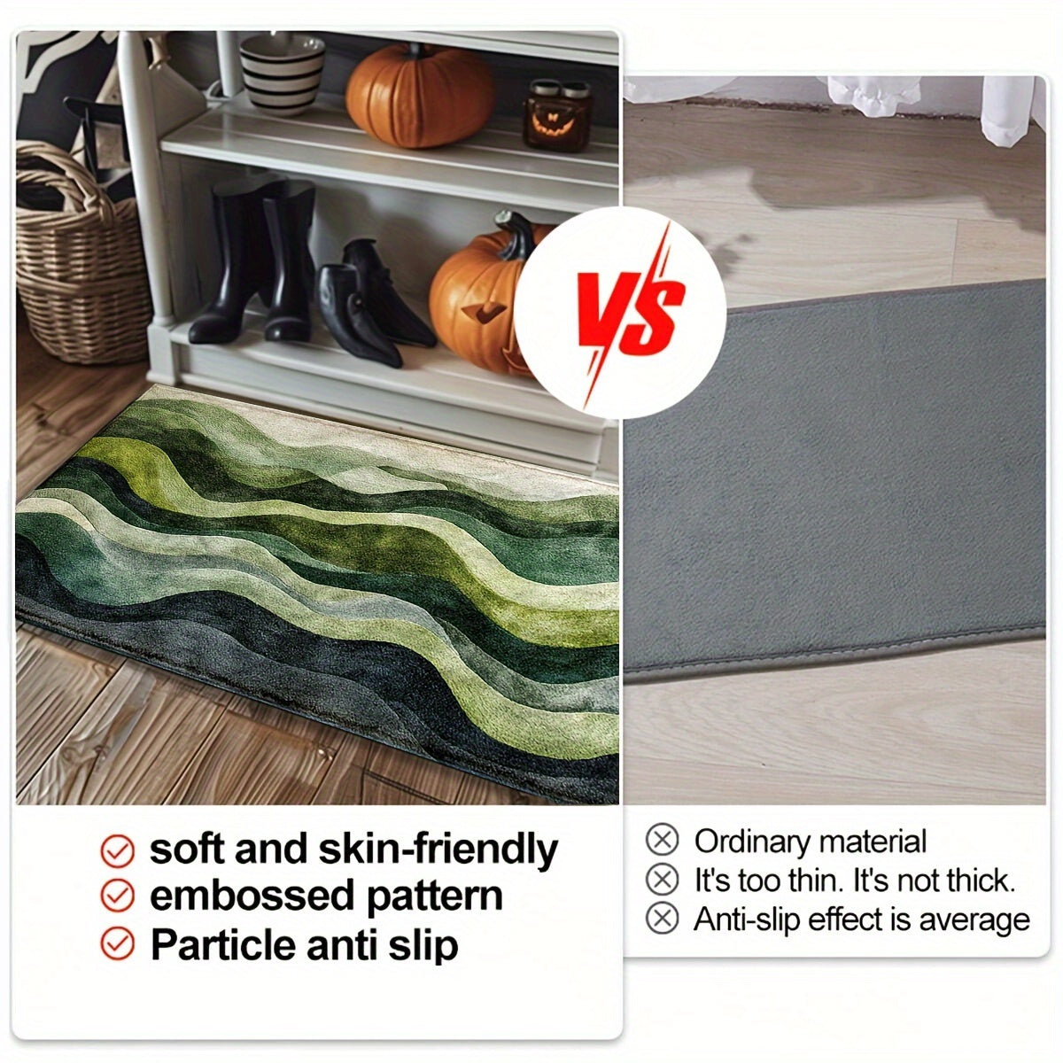 Geometrisk Vågmatta – Perfekt för Badrum eller Entré