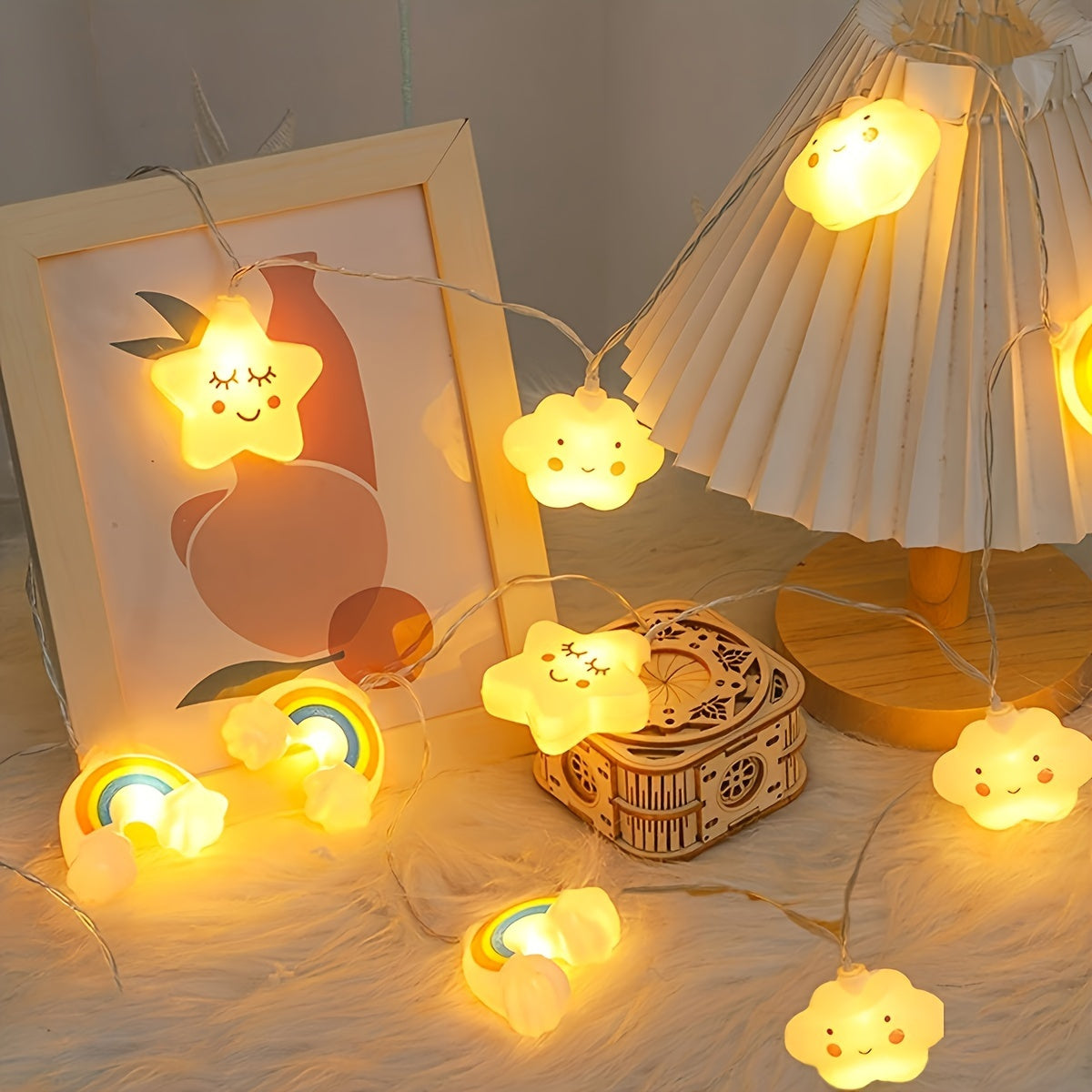 Magiska LED-ljussträngar – Stjärna, Moln och Regnbåge Designer för en Glad Atmosfär