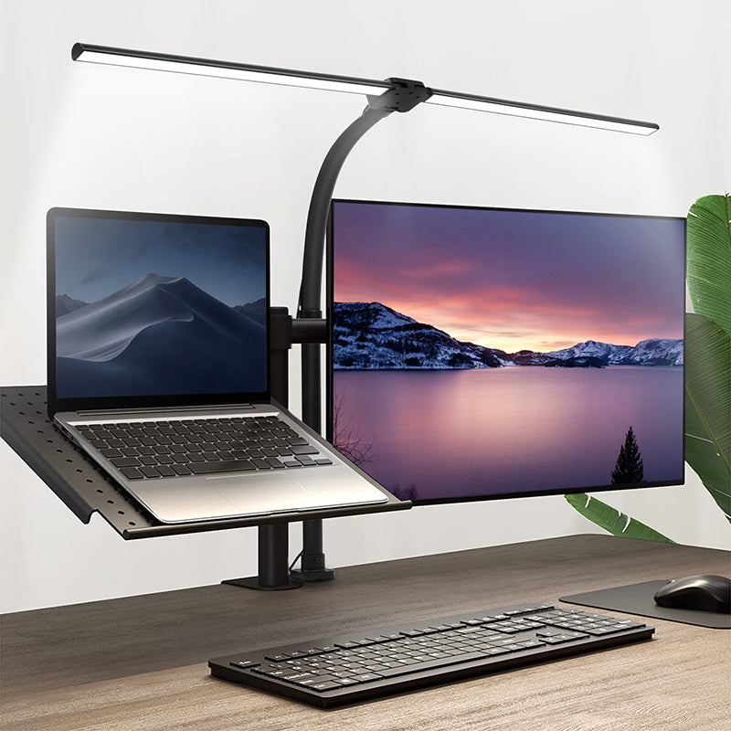 DeskLight - Modern Dual-Head LED Skrivbordslampa, Stilig Kontorsbelysning
