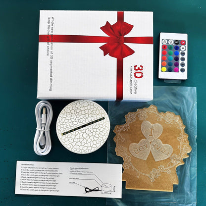 IllusieLicht - 3D Kärleks Hjärta Nattlampa