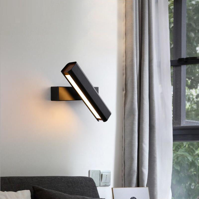 Aqsa Modern LED Vägglampa Inre Dimmbar Rektangulär Metall/Trä Vardagsrum