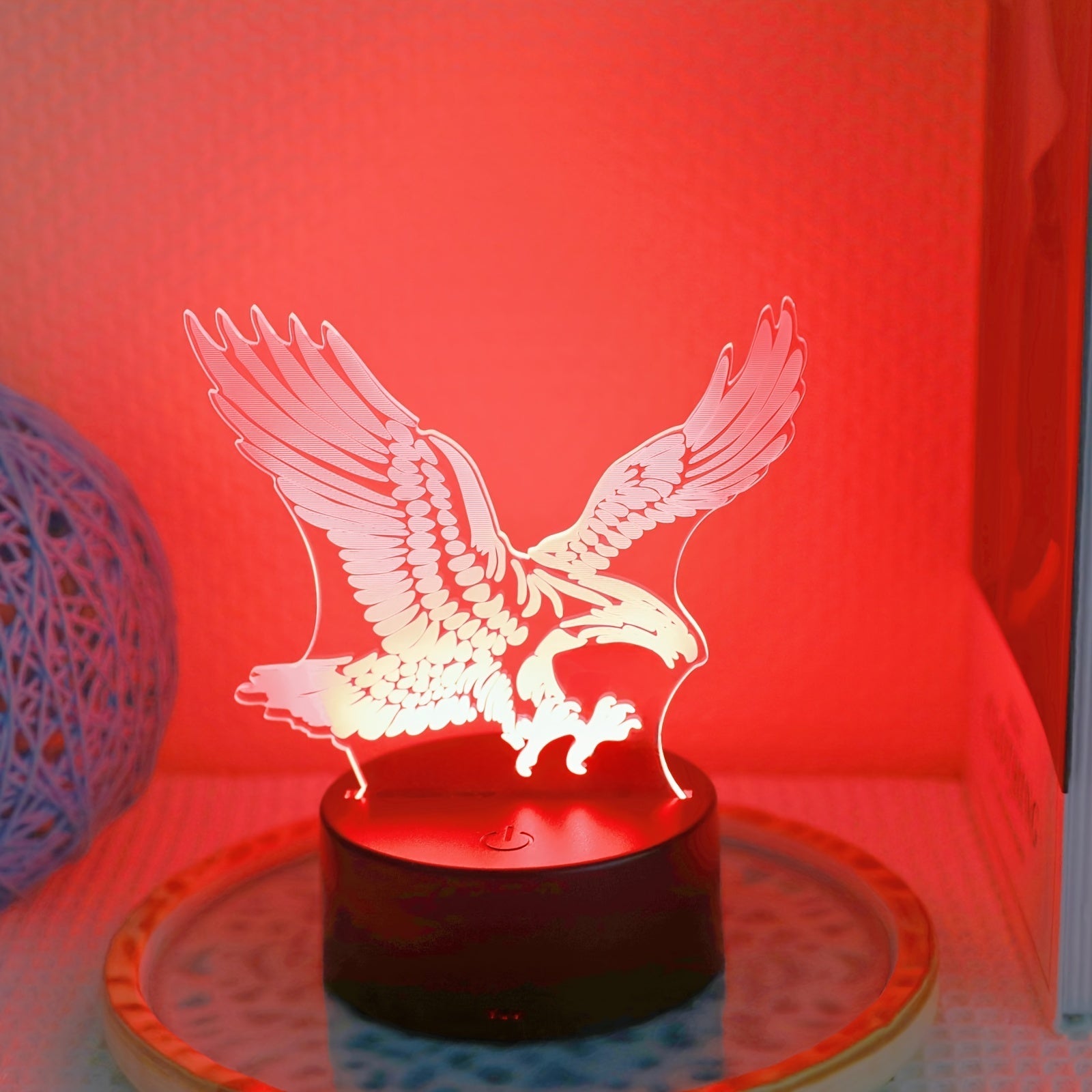 EagleLight - 3D LED Nattlampa med Touchkontroll, 7 Färger USB Bordslampa