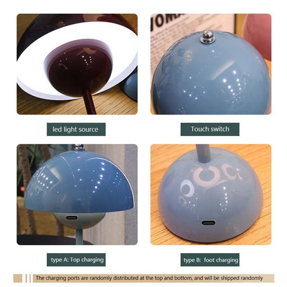 Nordisk LED Bordlampa - Uppladdningsbar Svamp Lampa