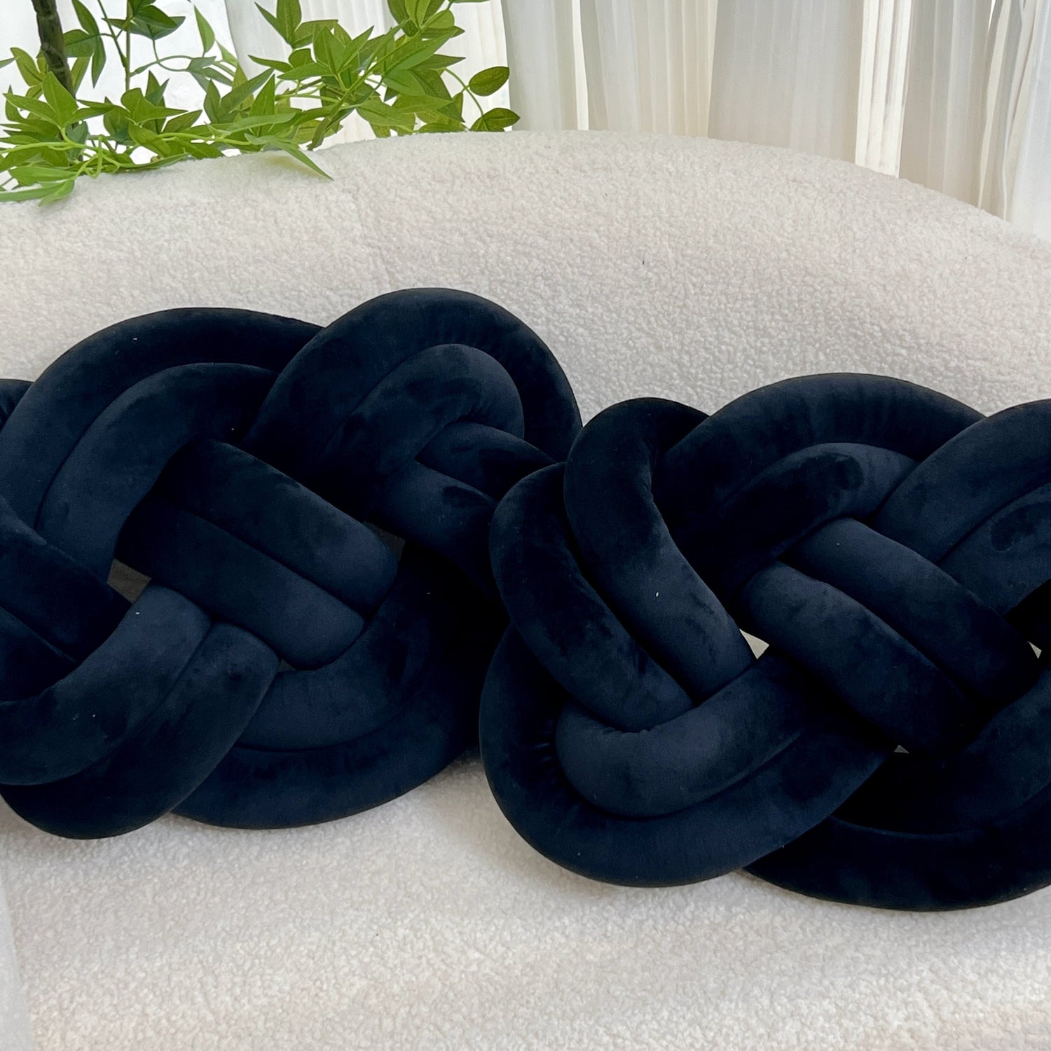 2 Stycken Knop Ball Kuddar - Mjuka Plysch Kuddar, Dekorativa Kuddar för Säng, Soffa och Vardagsrum