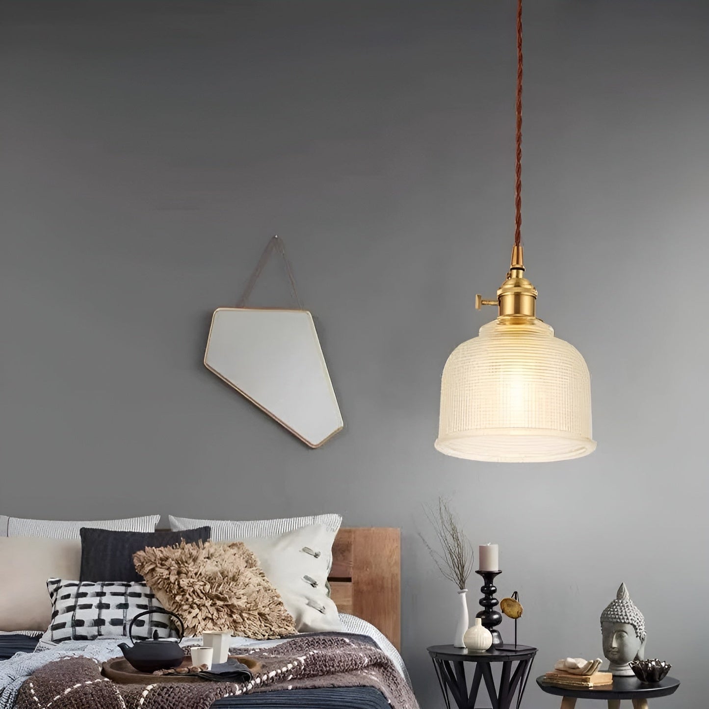 Retro pendel ljus av glas – Stilig hängande lampa för mysiga utrymmen