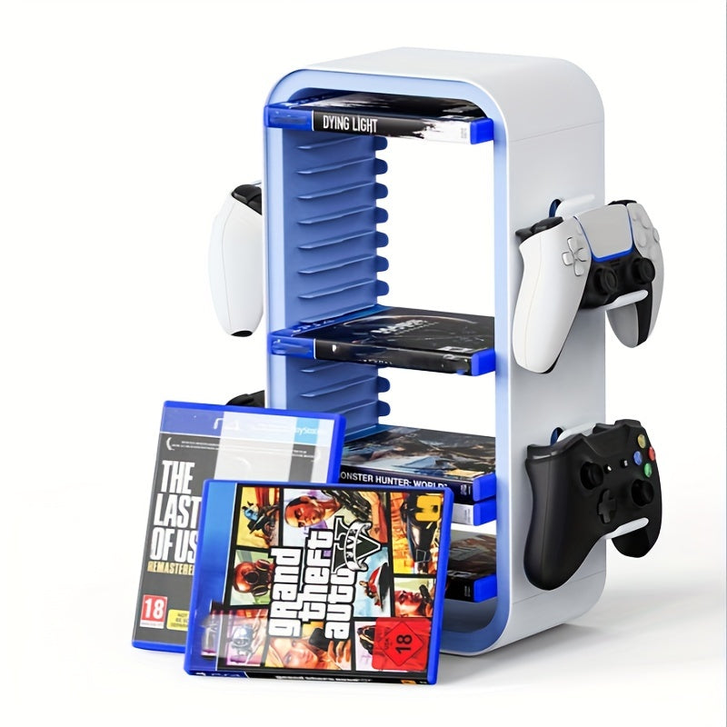 Universal Game Disc Storage Holder och Controller Display Stand – För PS5, PS4, Switch och Xbox