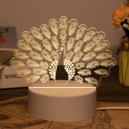 LumiPauw - Kreativ USB-driven LED Skrivbordslampa, Modern Påv Nattlampa