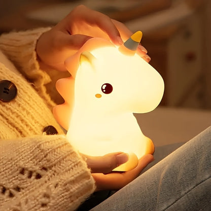 UnicornGlow - Varmt Enhörnings Nattlampa med 7 Färger och Ögonskydd